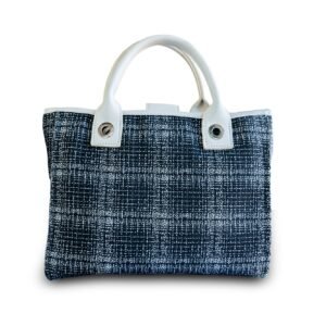 Fashion cotton bag women handbag isolated on wite background. clipping path
